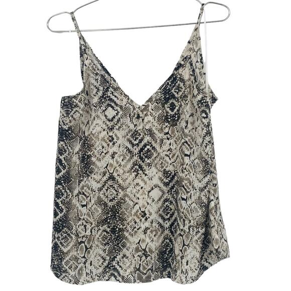Allison Joy Evereve Black and White Snakeskin Print Camisole Top - Picture 4 of 6